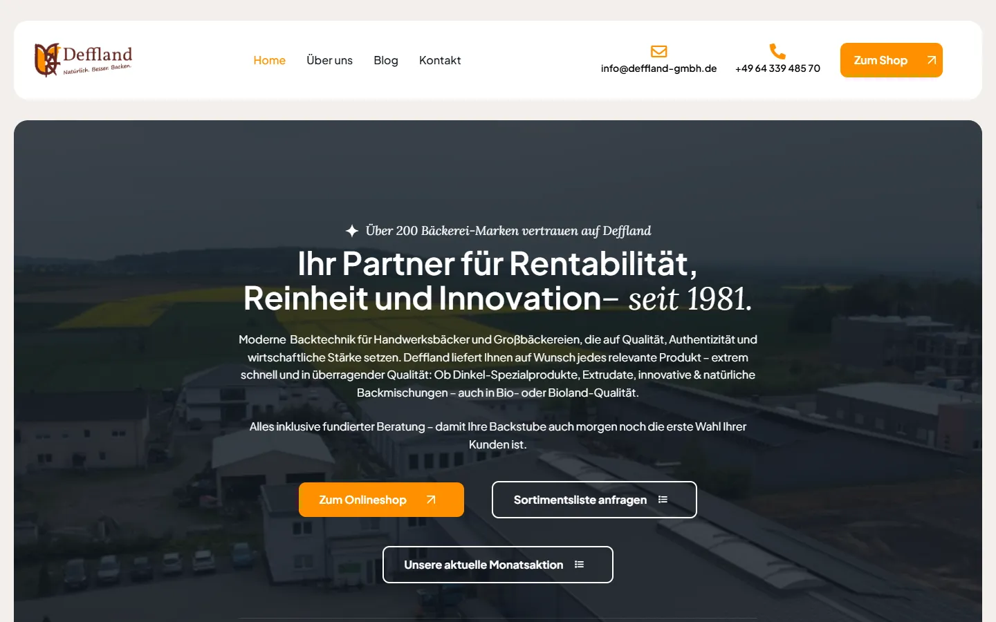 Startseite von deffland-gmbh.de